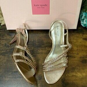Kate Spade Womens Makenna Leather Embellished Evening Heels 7.5M